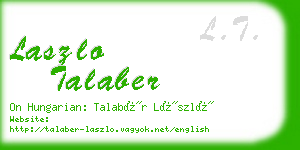laszlo talaber business card